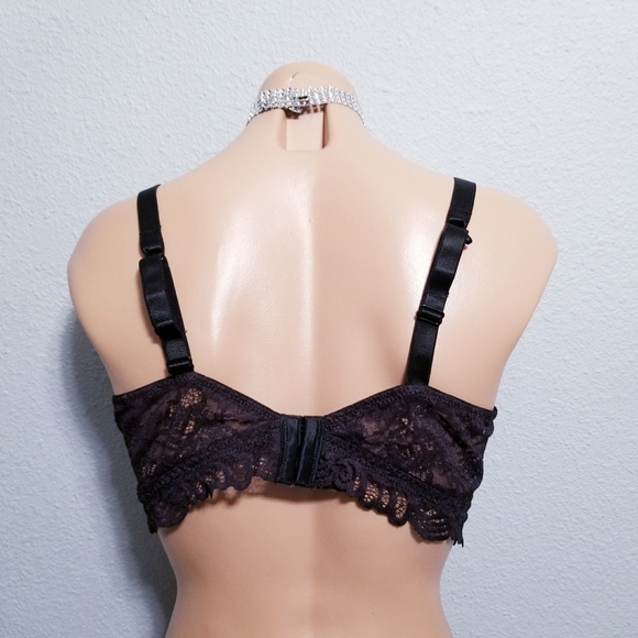 Bali black lace goth glam wireless bra LARGE - Picture 5 of 5